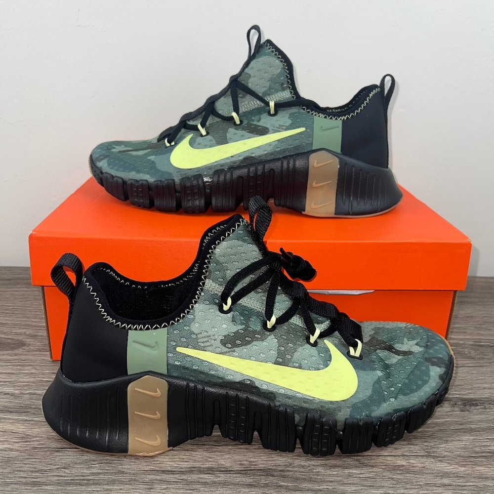 Nike Free Metcon 3 Black Green Camo Limelight Gum Men’s Sz 11 (CJ0861 032)